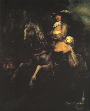 horse cats Painting - Frederick Rihel on Horseback Rembrandt